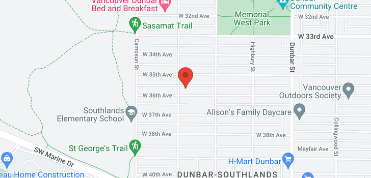 map of 3981 W 36TH AVENUE